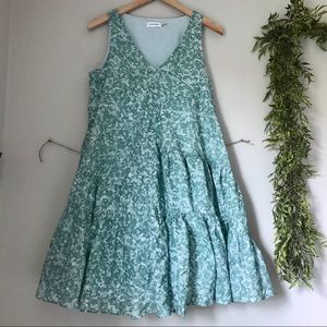 Calvin Klein Floral A-Line Tiered Sleeveless Dress